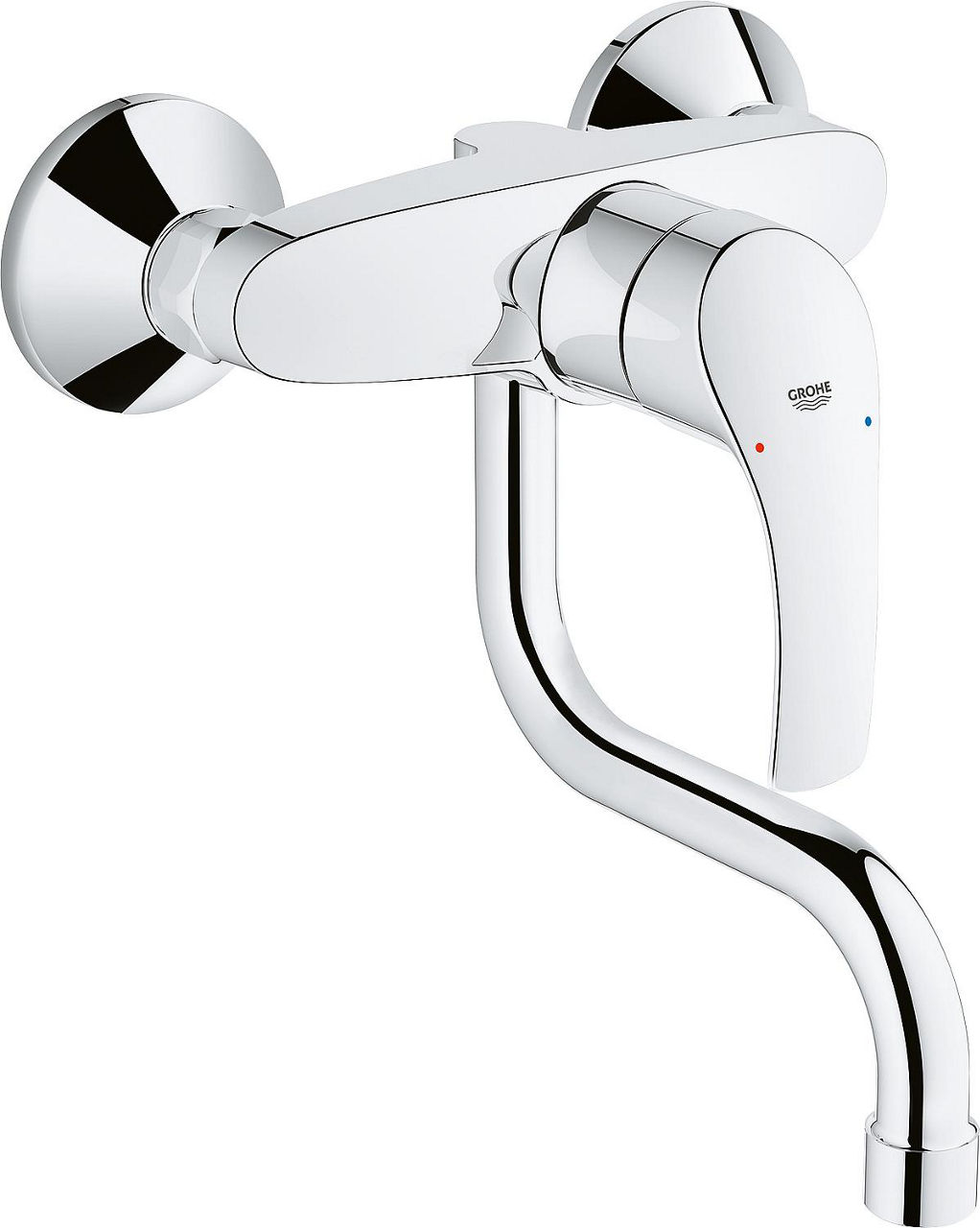 Wand-Spültischmischer Grohe Eurosmart mit Schwenkauslauf Ausladung 150 mm chrom