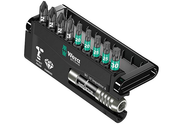 Bitset WERA Bit-Check Impaktor 4 10-teilig mit Impaktor, diamantbeschichtet, Halter Bitset WERA Bit-Check Impaktor 4 10-teilig mit Impaktor, diamantbeschichtet, Halter