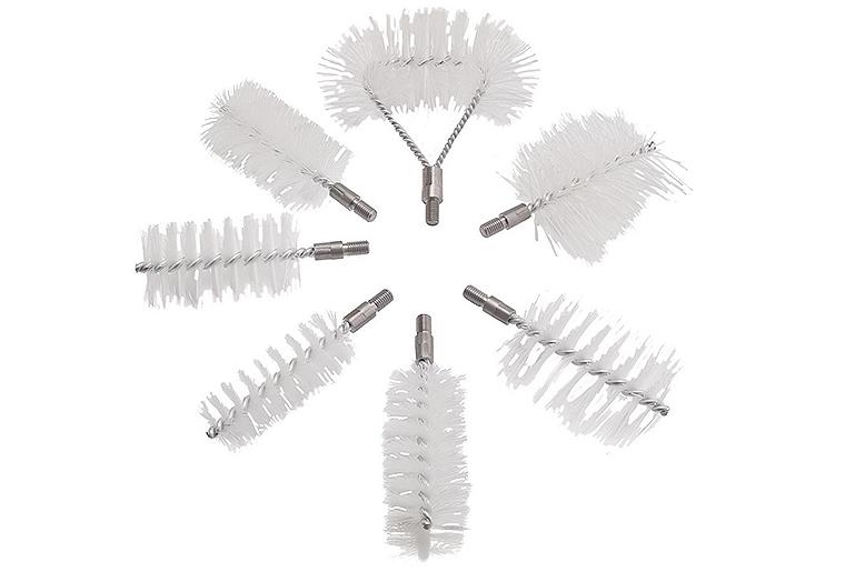 Bürstenset Nylon ohne Stiel mit Gewinde M10, bestehend aus 3 Rundb.,3 Rechteckb.,1 Rückwandb.