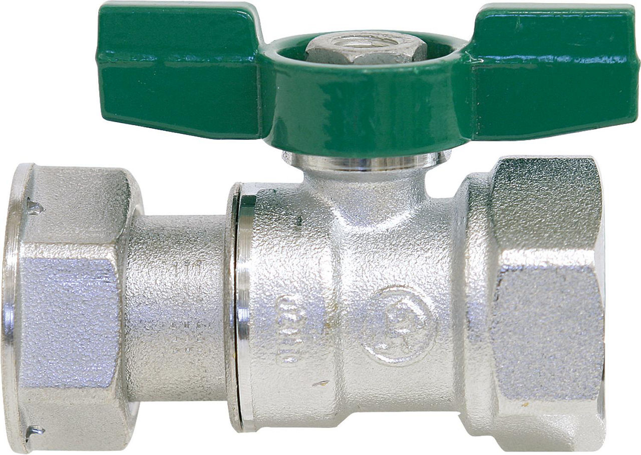Trinkwasser-Kugelhahn R251P IG/Überw. 1/2"x3/4" Messing verchromt/ Flügelgriff Trinkwasser-Kugelhahn R251P IG/Überw. 1/2"x3/4" Messing verchromt/ Flügelgriff