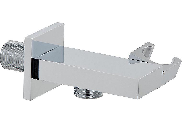 Design-Wandanschlussbogen inkl. Brausehalter flache Ausführung DN15 (1/2'') chrom