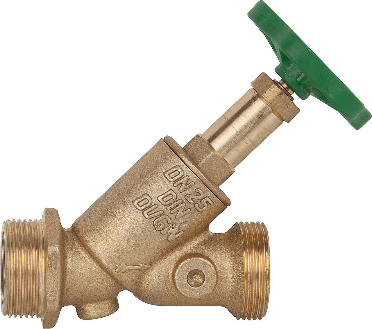 Messing-Systemventil mit AG m. nichtst. Spindel ohne Entleerung DN25x1 1/4"