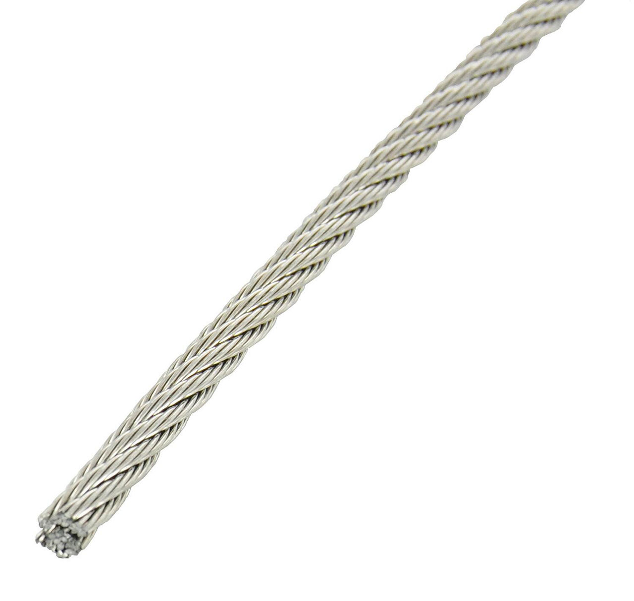 Edelstahl-Drahtseil 7X19 weich Art. 8382 A4 2,0 mm VPE: 250m Edelstahl-Drahtseil 7X19 weich Art. 8382 A4 2,0 mm VPE: 250m