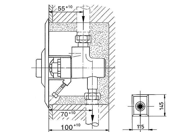Abdeckplatte Benkiser mit Druck- knopf (Edelstahl) für Modell 601/665