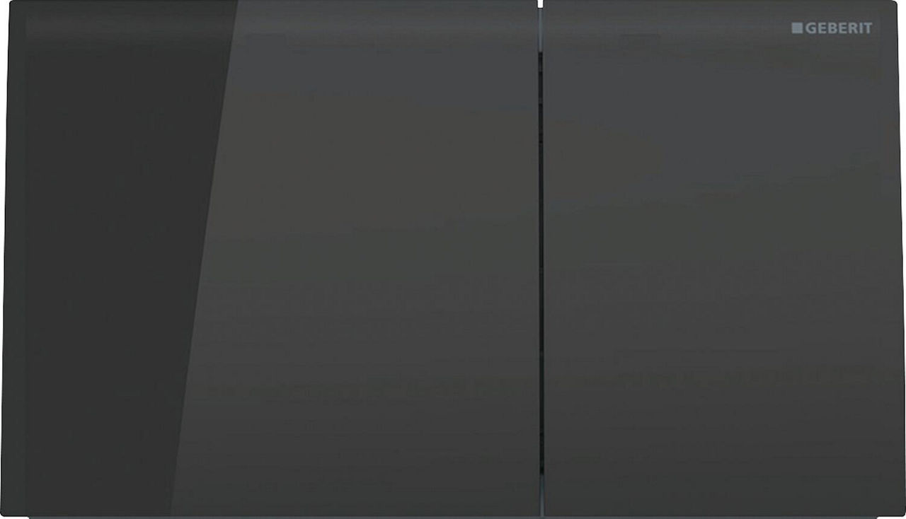 Betätigungsplatte Sigma 70 für 2-Mengen Spülung, Glas, schwarz Betätigungsplatte Sigma 70 für 2-Mengen Spülung, Glas, schwarz
