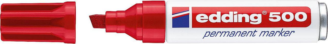 edding Permanentmarker 500 rot Strichbreite 2 - 7 mm Keilspitze edding Permanentmarker 500 rot Strichbreite 2 - 7 mm Keilspitze