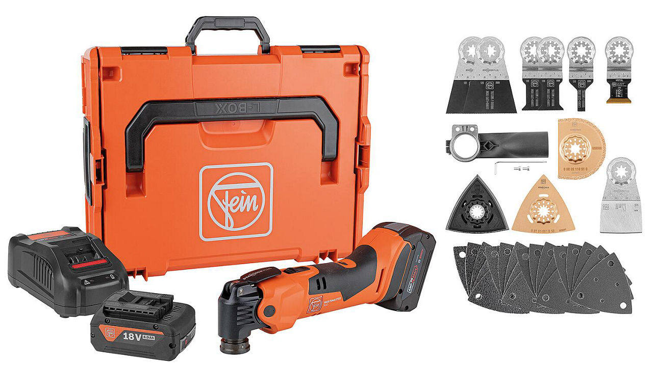 Akku-Multimaster Fein 18V AMM 500 Plus Top mit 2x 4,0 Ah Akkus und Ladegerät Akku-Multimaster Fein 18V AMM 500 Plus Top mit 2x 4,0 Ah Akkus und Ladegerät