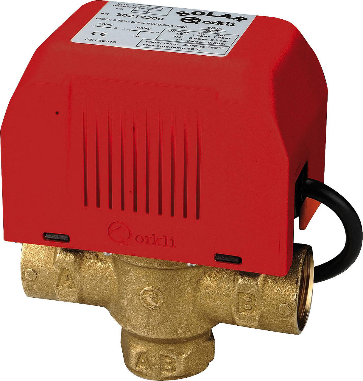 3-Wege Zonenventil Orkli DN25(1") IG, mit Endschalter, 230V 3-Wege Zonenventil Orkli DN25(1") IG, mit Endschalter, 230V