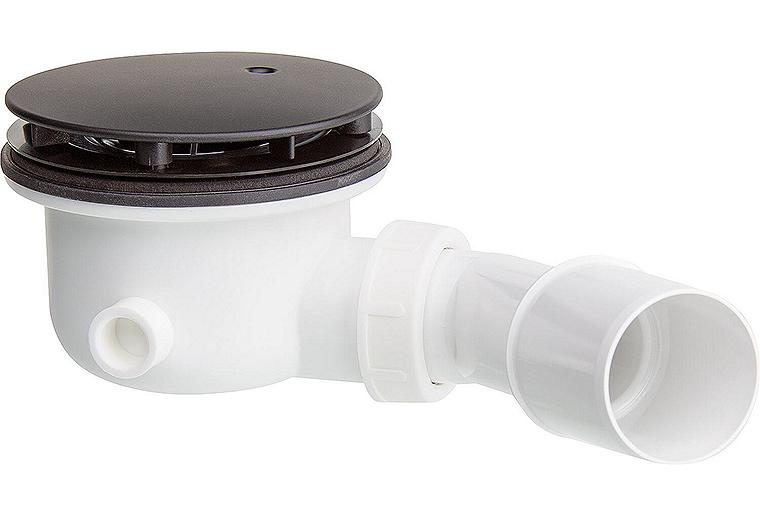 Brausewannen-Ablauf schwarz mit Abgangsbogen DN40/50 Ablauf Ø90 mm Brausewannen-Ablauf schwarz mit Abgangsbogen DN40/50 Ablauf Ø90 mm