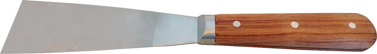 Malerspachtel 40mm, Haromac durchg., konisches Blatt, INOX, Rosenholz
