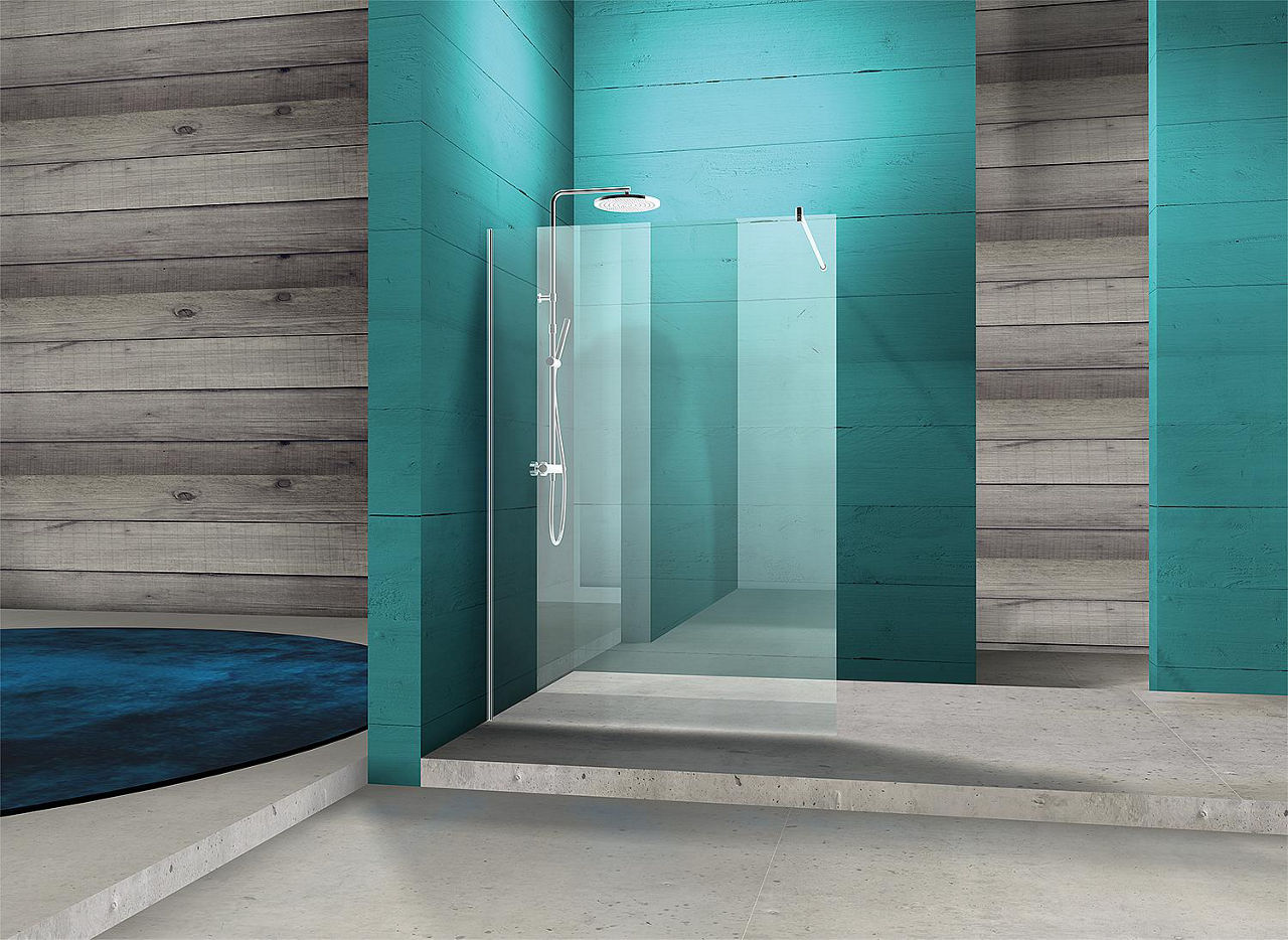 Walk-In Glasduschwand Ennai mit Wandprofil + Stabi.-Stange rund 780x2000x8 mm ESG mit ETC alu glänzend Walk-In Glasduschwand Ennai mit Wandprofil + Stabi.-Stange rund 780x2000x8 mm ESG mit ETC alu glänzend