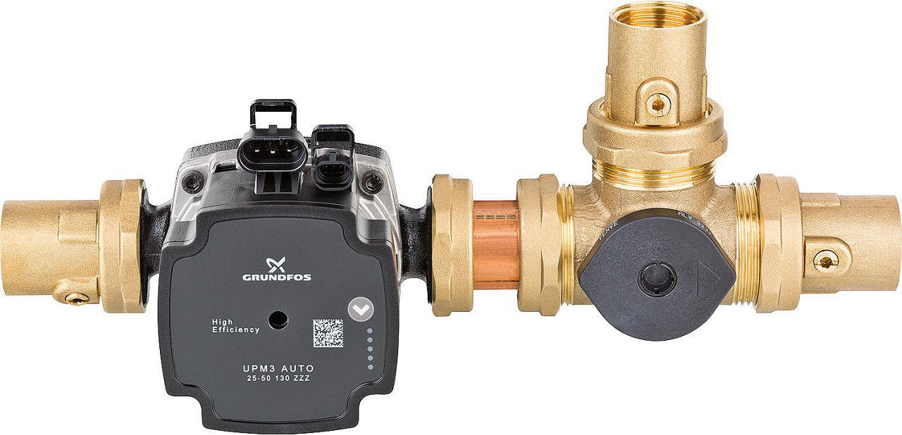 Ladeventileinheit ACG Pumpe Grundfos UPM3 Auto L25-50 DN25, 55°C und 61°C