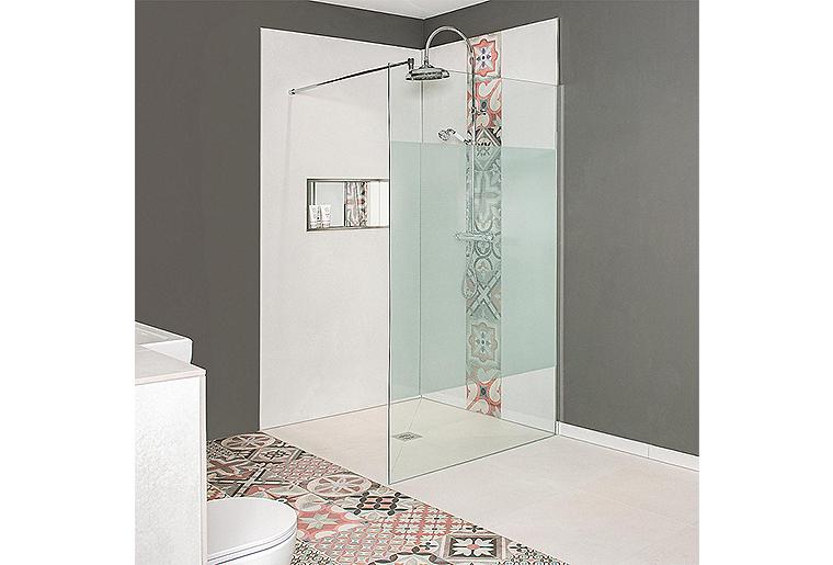 Walk-In Glasduschwand Simeri Wandprofil + Stabi.-Stange rund 1180x2000x8 mm ESG mit ETC Walk-In Glasduschwand Simeri Wandprofil + Stabi.-Stange rund 1180x2000x8 mm ESG mit ETC