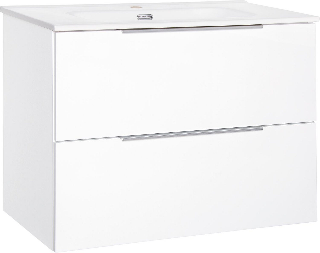 WTU+Mineralguss-WT Bali, weiß Hochglanz lackiert, 2 Auszüge, 810x620x460mm