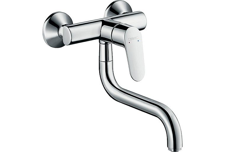 Wand-Spültischmischer Hansgrohe Focus M41 mit Schwenkauslauf Ausladung 200 mm chrom