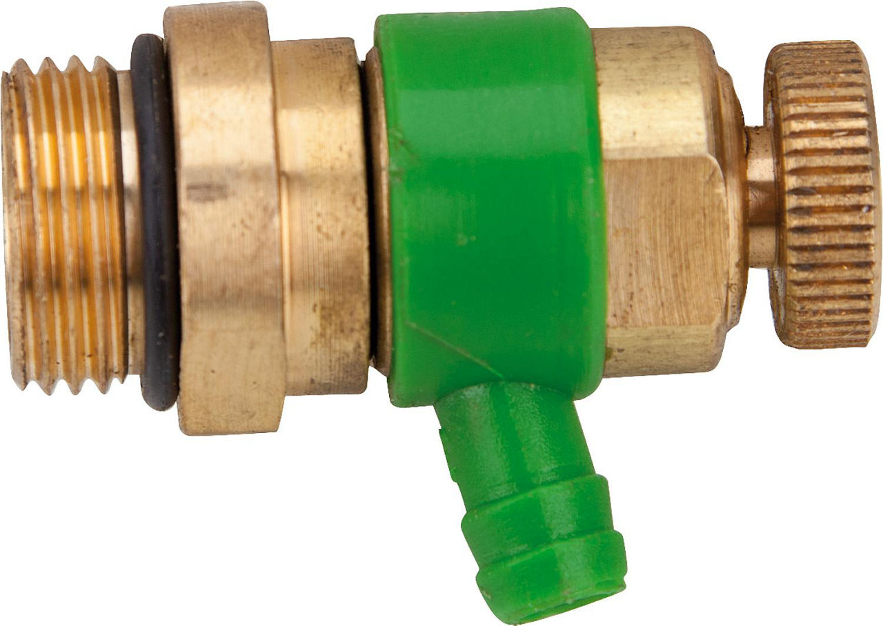 Entleerungsventil mit O-Ring Oberfläche: Messing, Auslaufring: Grün 1831 1/4" Entleerungsventil mit O-Ring Oberfläche: Messing, Auslaufring: Grün 1831 1/4"