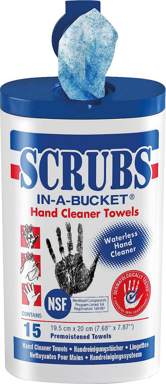 Handreinigungstücher SCRUBS, 1 Behälter á 15 Tücher Handreinigungstücher SCRUBS, 1 Behälter á 15 Tücher