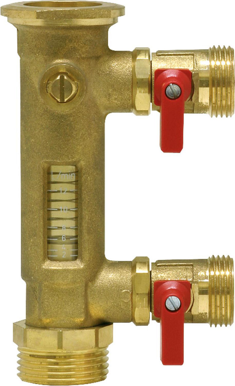 Durchflussmesser 8-28 l/min komplett, 1" AG mit Entleerung Durchflussmesser 8-28 l/min komplett, 1" AG mit Entleerung
