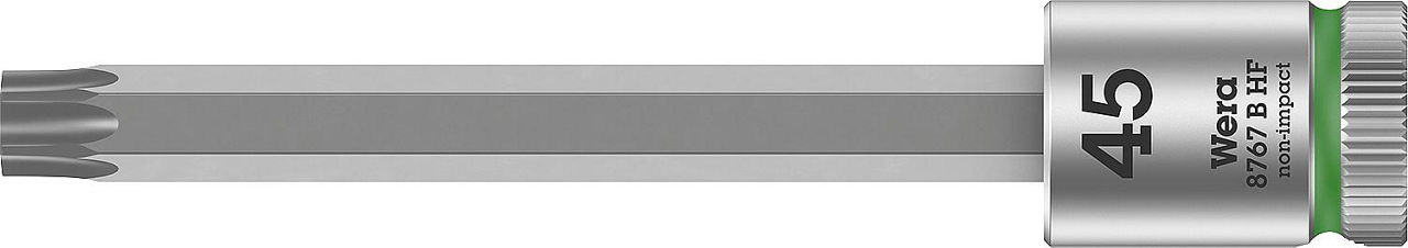 Torx®-Steckschlüsseleinsatz Wera 8767 B HF Bitnuss mit 3/8"-Antrieb, lang, mit Haltefunktion, T45 x 100 mm