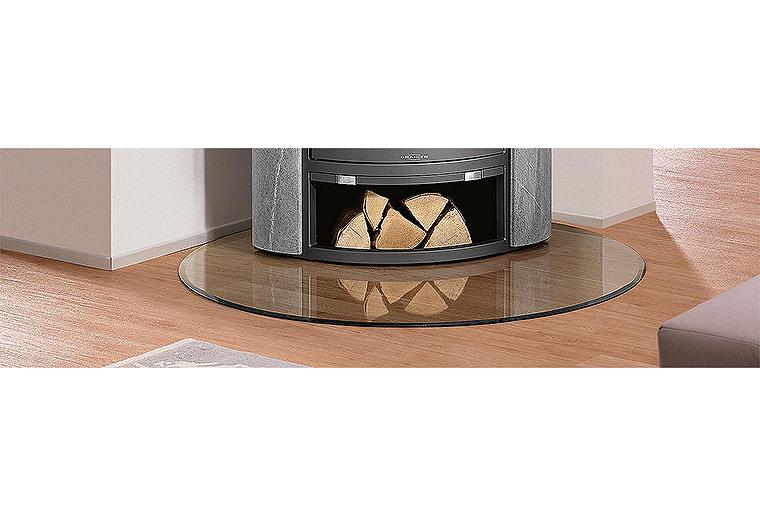 Kaminofen Bodenplatte aus Glas 6mm, Tropfen B7 Kaminofen Bodenplatte aus Glas 6mm, Tropfen B7