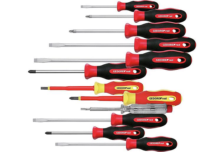 Schraubendrehersatz GEDORE red 12-teilig, Schlitz/Phillips/ Pozidriv