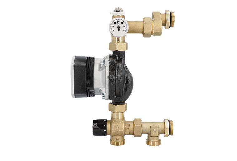 Fußbodenregeleinheit Easyflow Thermo, 20-45°C, ohne Bypass Pumpe Wilo Para 15/6 SC
