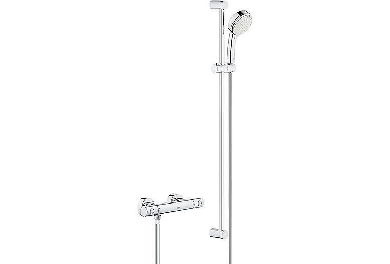 Brausethermostat-Set Grohe Grohtherm 800 C mit Brausestange 900 mm Handbrause Ø 100 mm und Brauseschlauch chrom Brausethermostat-Set Grohe Grohtherm 800 C mit Brausestange 900 mm Handbrause Ø 100 mm und Brauseschlauch chrom