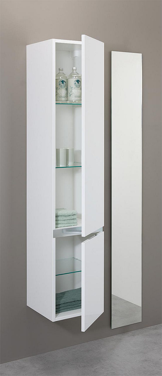 Hochschrank EPIC, EOLA, ENOVI 2 Türen weiß Hgl. Anschlag rechts 350x1655x370 mm