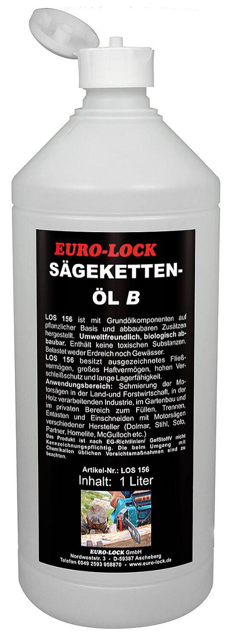 Sägekettenöl EURO-LOCK LOS 156, biologisch abbaubar 1l Flasche Sägekettenöl EURO-LOCK LOS 156, biologisch abbaubar 1l Flasche
