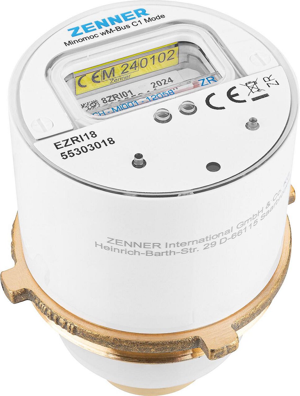 Funk Messkapsel-Wasserzähler Zenner Minomoc M65 x 2 V2 30°C 2,5 R40V 325 RK ZR, wireless M-Bus Funk Messkapsel-Wasserzähler Zenner Minomoc M65 x 2 V2 30°C 2,5 R40V 325 RK ZR, wireless M-Bus