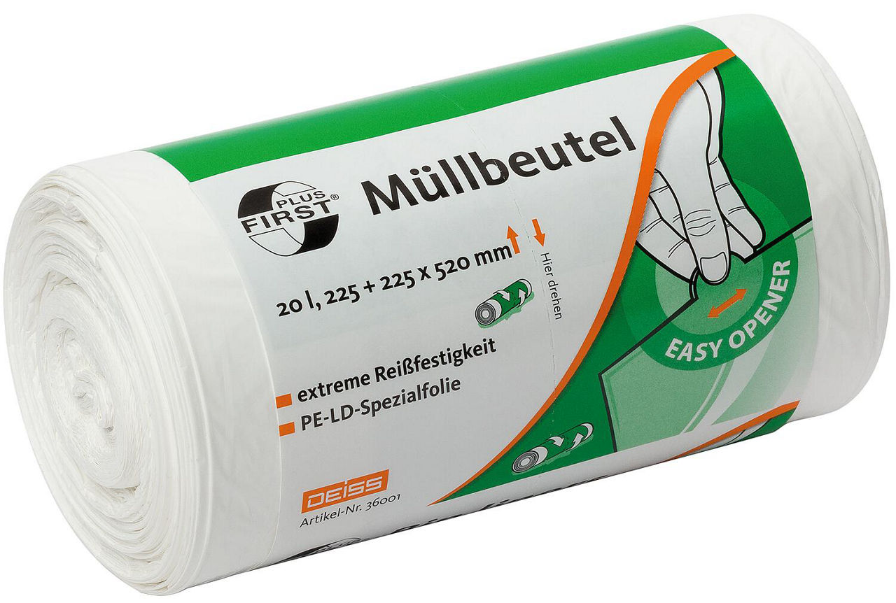 FIRST PLUS ® - Müllbeutel aus LDPE, 1A-Material, 30 l, VPE 50 Stück FIRST PLUS ® - Müllbeutel aus LDPE, 1A-Material, 30 l, VPE 50 Stück