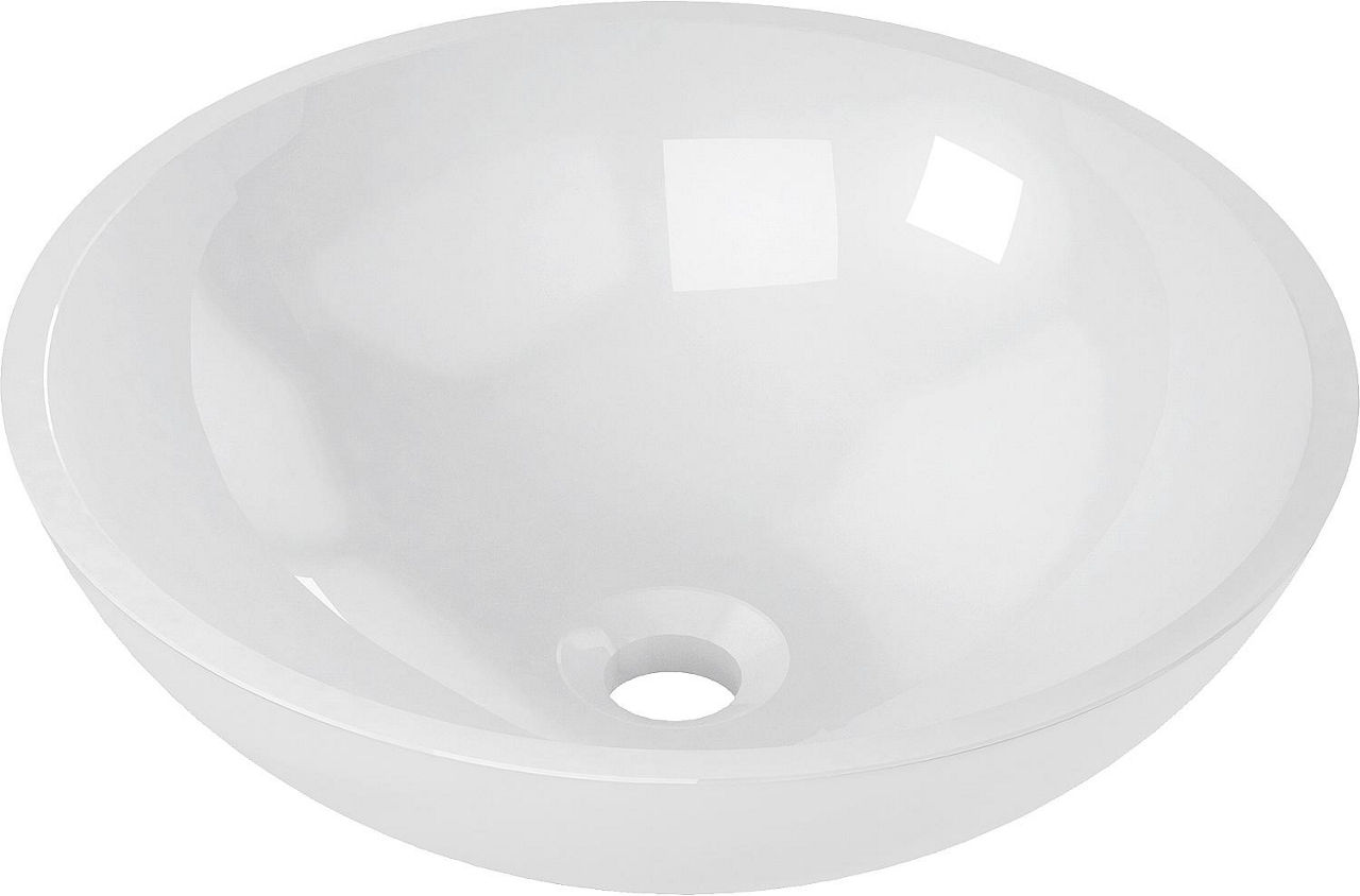 Aufsatz-Waschtisch LISA ØxH: 411x140 mm aus Mineralguss weiß Aufsatz-Waschtisch LISA ØxH: 411x140 mm aus Mineralguss weiß