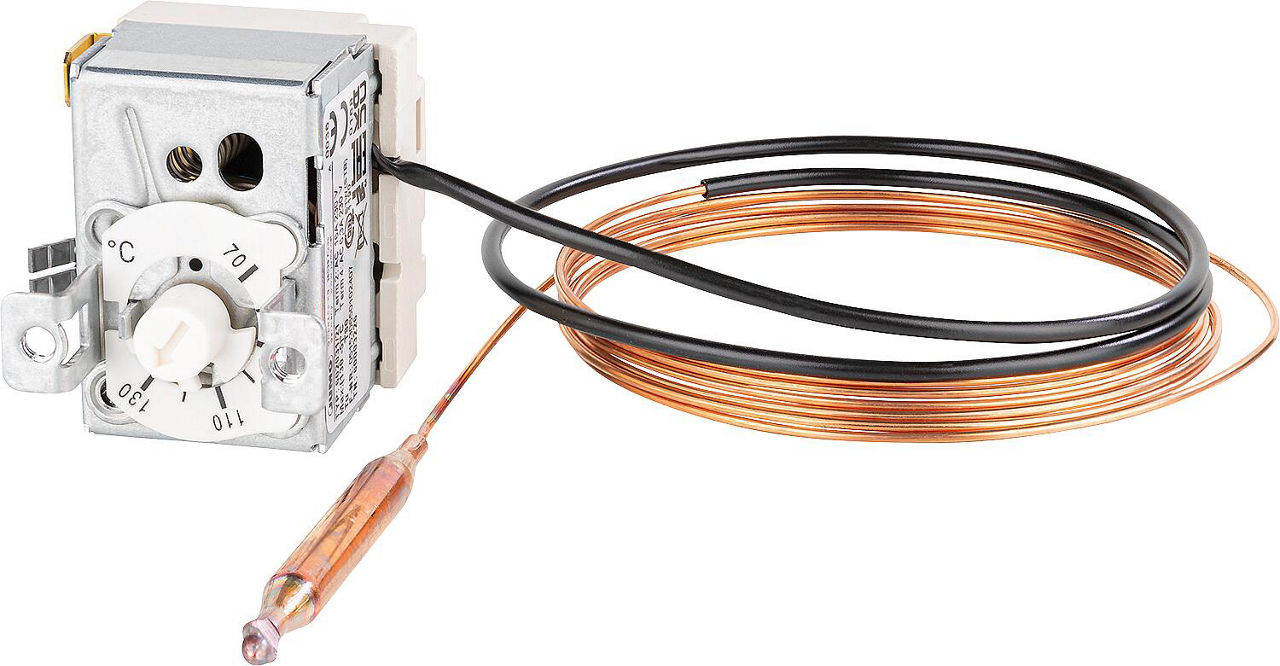 Jumo Einbauthermostat heaeTherm STW 602031/21 70..130°C AC 230 V, 16A Jumo Einbauthermostat heaeTherm STW 602031/21 70..130°C AC 230 V, 16A