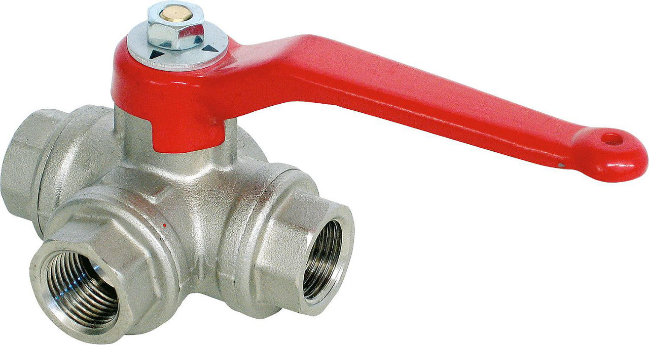 Dreiwege-Kugelhahn R 1 1/4" L-Bohrung Dreiwege-Kugelhahn R 1 1/4" L-Bohrung
