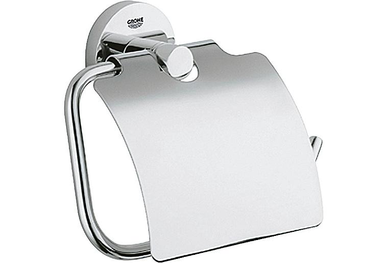 Papierrollenhalter Grohe Essentials mit Deckel chrom Papierrollenhalter Grohe Essentials mit Deckel chrom