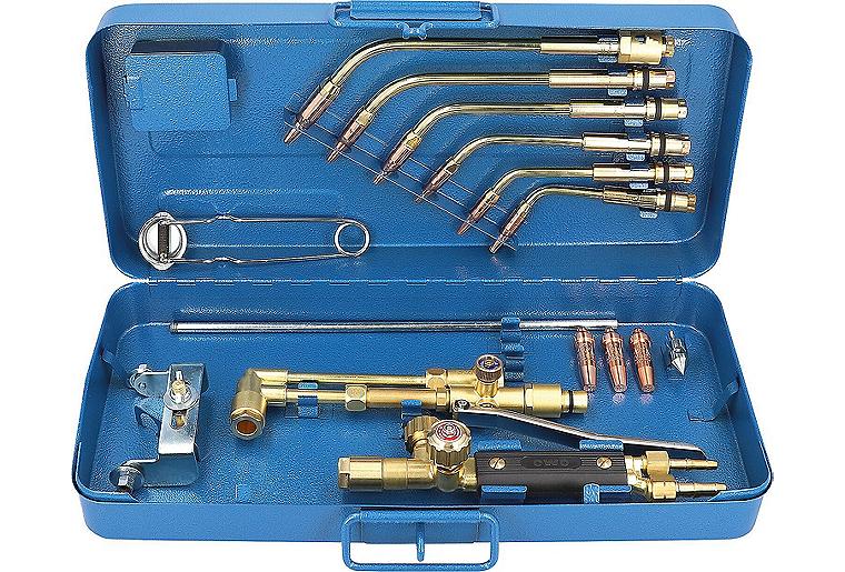 Schweiß- & Schneidbrenner Set mit Hebel, im Aufbewahrungskasten Schweißen 0,5-14mm Schneiden 3-100mm