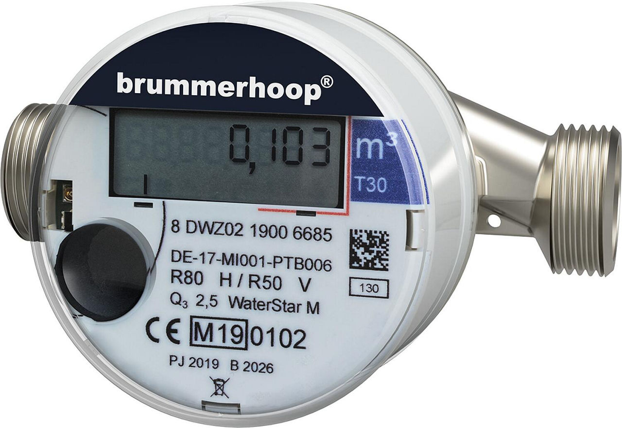 Wasserzähler Kaltwasser 30C DN15 M-ETH Q3:2,5 m³, 130mm Wasserzähler Kaltwasser 30C DN15 M-ETH Q3:2,5 m³, 130mm