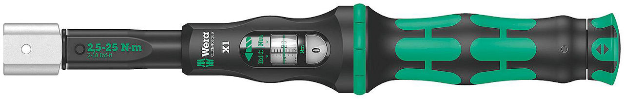 Drehmomentschlüssel WERA für Einsteckwerkzeuge 9x12mm 2,5 - 25 Nm Länge 283mm