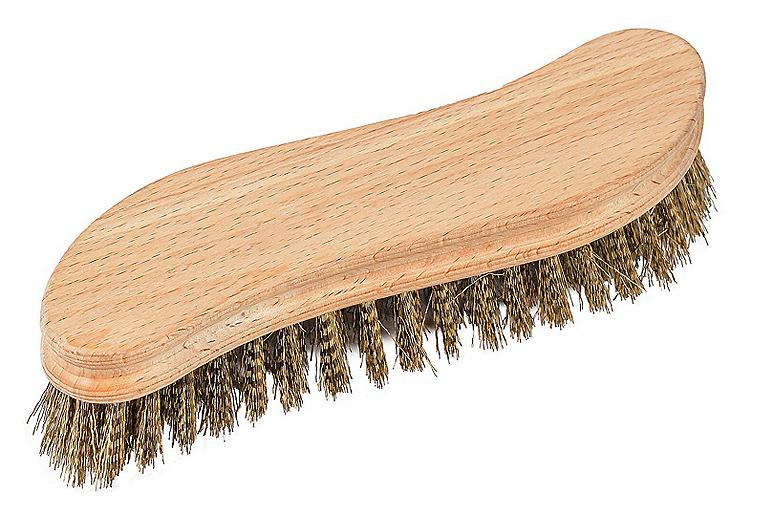 Messingbürste, Holz, S-Form, Messing Messingbürste, Holz, S-Form, Messing