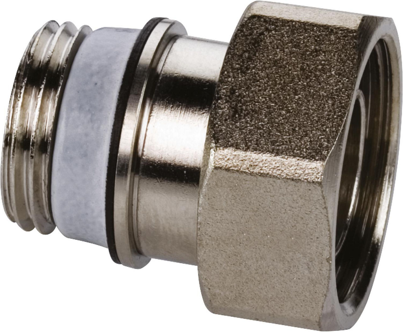 Anschlussverschraubung mit Eurokonus, DN20 3/4" AG x 1" ÜWM Eurokonus, vernickelt Anschlussverschraubung mit Eurokonus, DN20 3/4" AG x 1" ÜWM Eurokonus, vernickelt