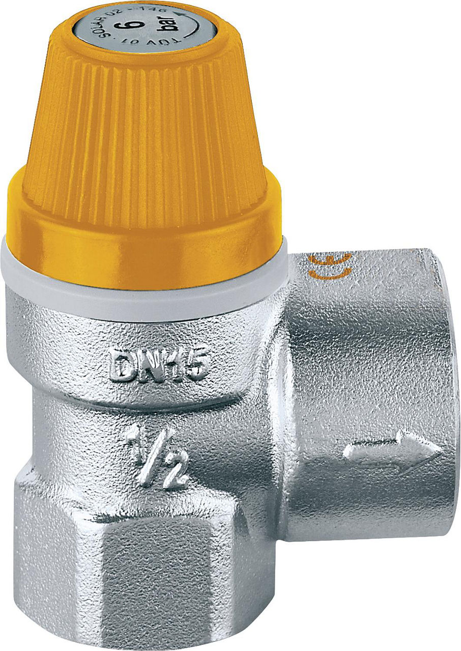 Sicherheitsventil Solar DN15 (1/2") 6 bar, vernickelt Sicherheitsventil Solar DN15 (1/2") 6 bar, vernickelt