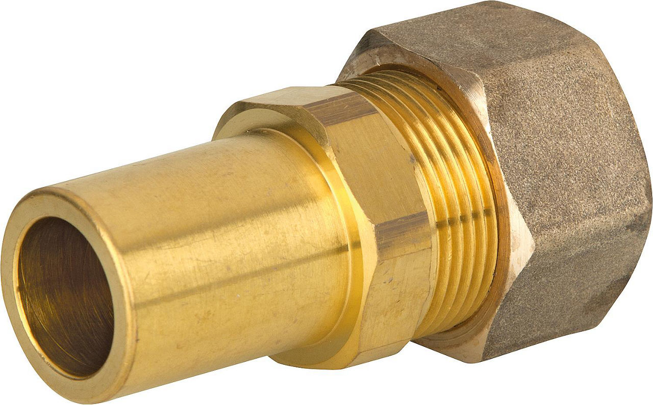 Verschraubung für Spiralrohr DN20 x 22mm Stutzen,Messing,mit Graphit Hochtemepraturdichtung Verschraubung für Spiralrohr DN20 x 22mm Stutzen,Messing,mit Graphit Hochtemepraturdichtung