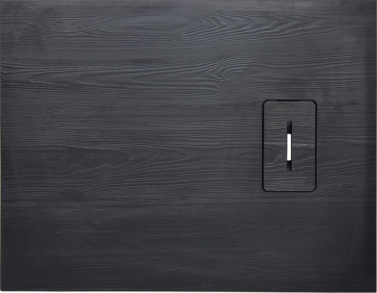 Duschwanne Lendou 1000x35x800 mm mit Holzstruktur Mineralguss schwarz matt Abl. 90 mm