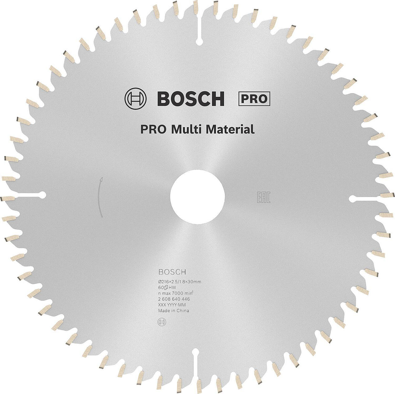 Kreissägeblatt Ø 216 x 30 x 2,5 mit 60 Zähne, für Aluminium und Nichteisenmetalle Kreissägeblatt Ø 216 x 30 x 2,5 mit 60 Zähne, für Aluminium und Nichteisenmetalle