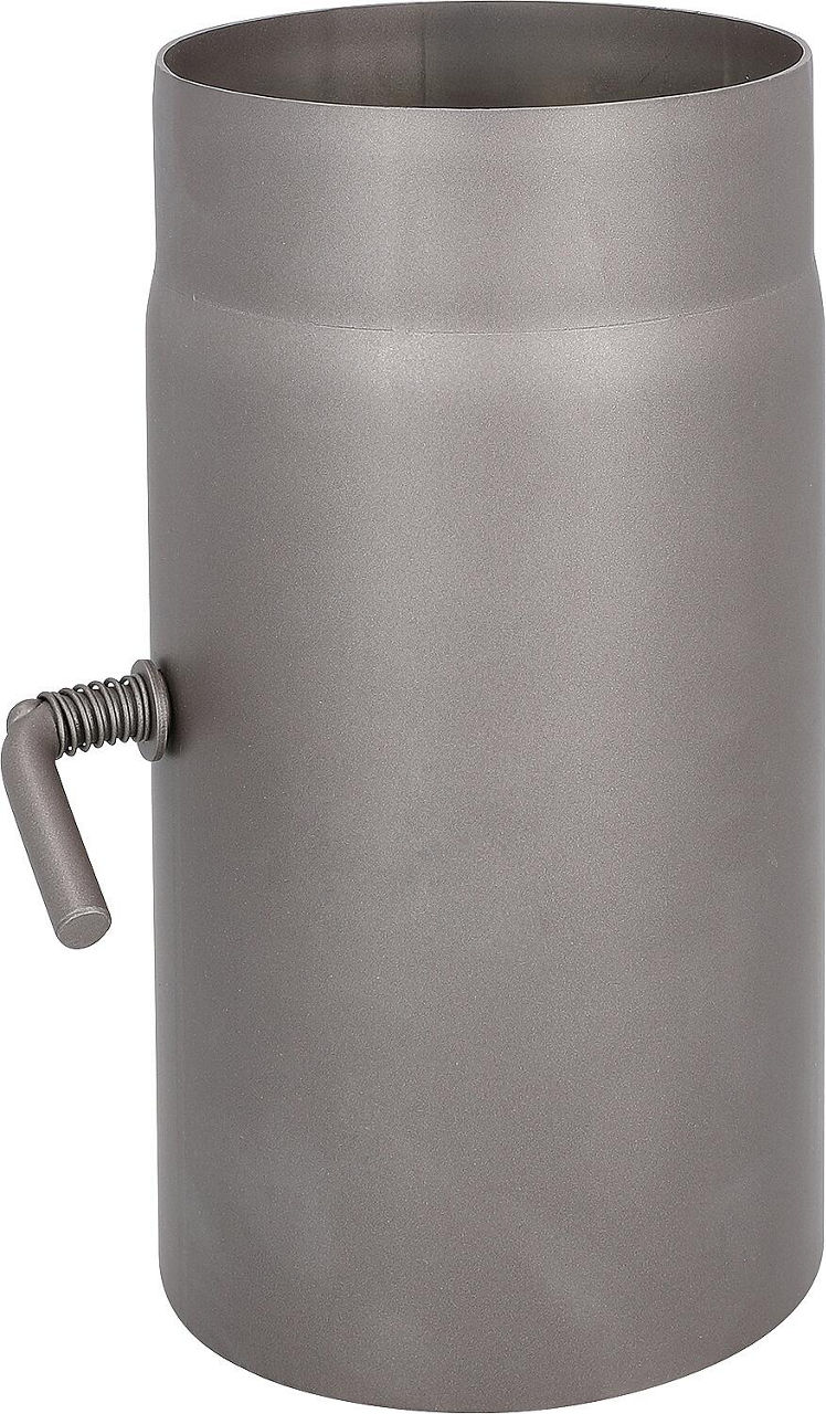 Abgasrohr lackiert DN150, mit Drosselklappe, Länge = 300mm, gussgrau
