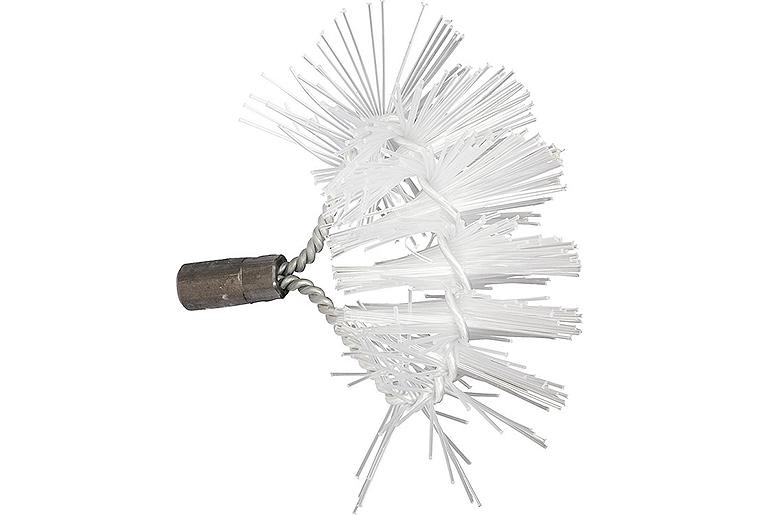 Rückwandbürste gebogen mit IG M10 Polyamid transp. passend für Buderus Gusskessel