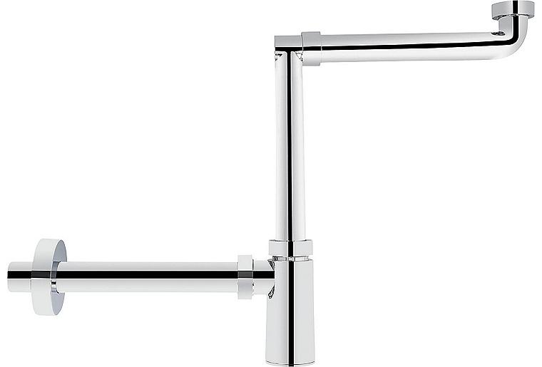 Waschtisch-Raumsparsiphon DN32 (1 1/4")x32mm, Kunststoff verchromt