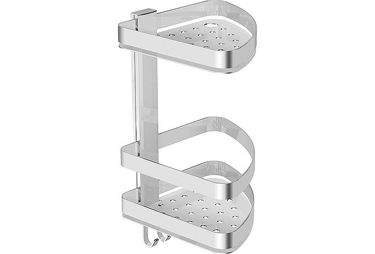 Eck-Duschkorb Elenis 2 Etagen 198x330x206 mm Messing verchromt Eck-Duschkorb Elenis 2 Etagen 198x330x206 mm Messing verchromt