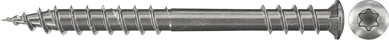 Terrassenschrauben Power-Fast 5,5x70 SK A2 TX VPE 200 Terrassenschrauben Power-Fast 5,5x70 SK A2 TX VPE 200