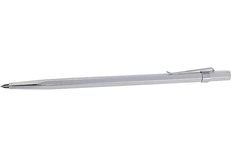 Reißnadel mit Hartmetalleinsatz und Befestigungsclip Schaft Dm 6mm L=145mm Reißnadel mit Hartmetalleinsatz und Befestigungsclip Schaft Dm 6mm L=145mm